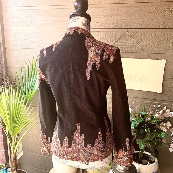 Moschino Jeans Brown Gold Gray Blazer Jacket 6 - Picture 6 of 7